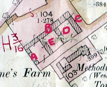 Fountaine's Farm on the 1925 rating valuation map [DV2-C26]